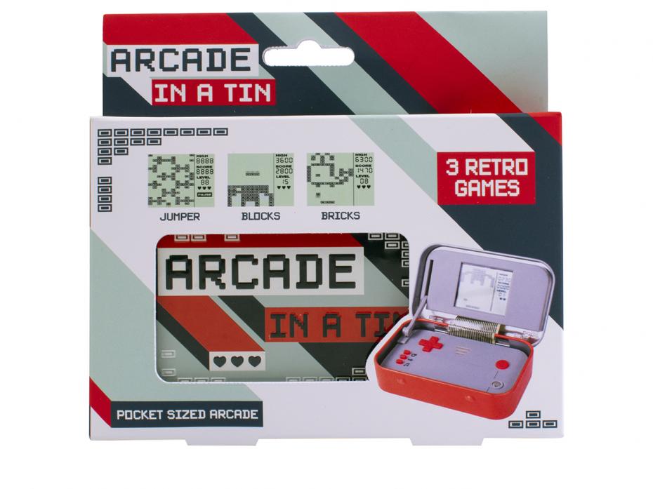 Arcade in a Tin Packaging